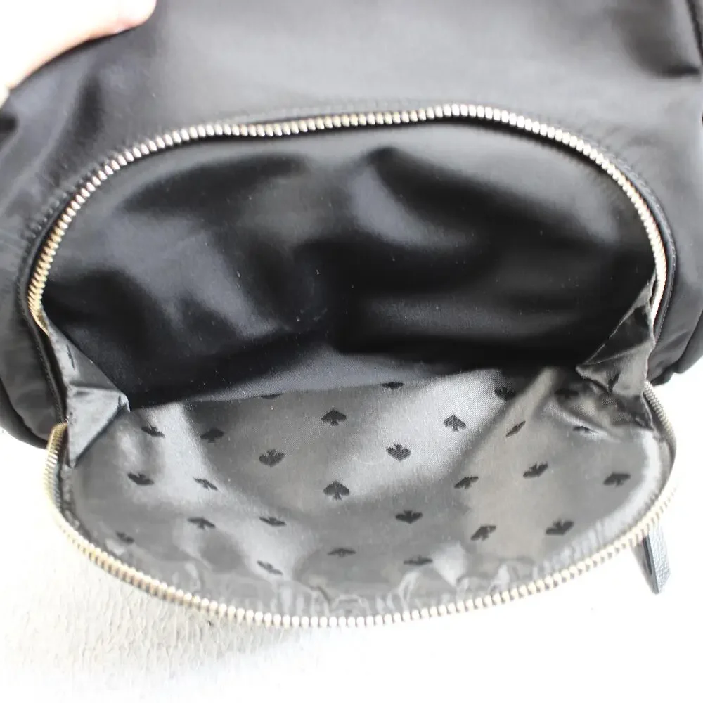 Kate Spade Backpack Women Small Black Nylon Mini Bag Gold Zip Casual Travel READ